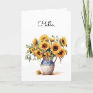 Sunflowers Watercolor Illustration Greeting Card