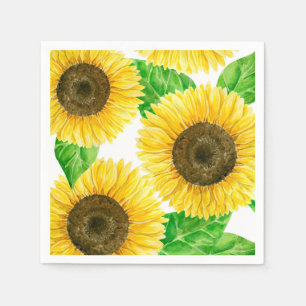 Sunflowers watercolor napkin