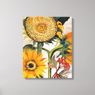 Sunflowers Watercolor Painting 3 Sunflower Flower Canvas Print