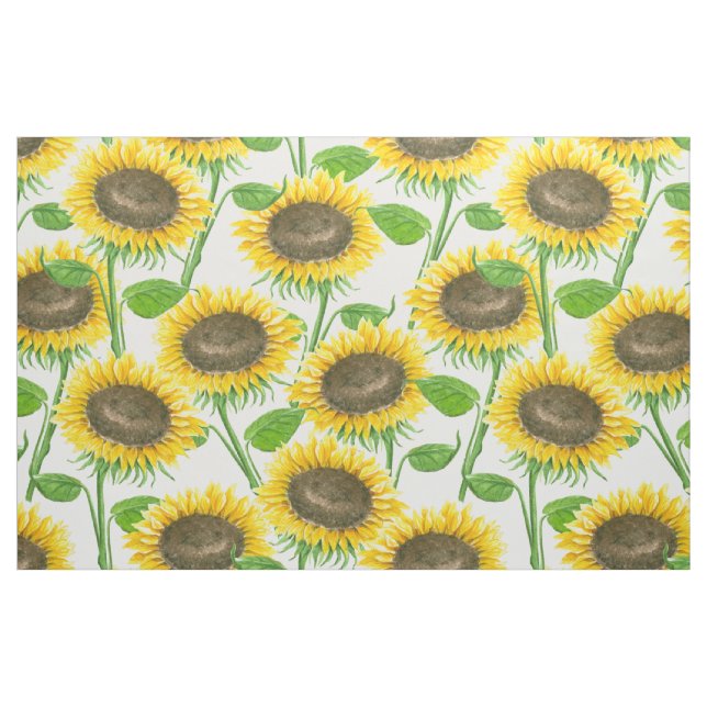 Sunflowers watercolor pattern fabric (Fat Quarter)