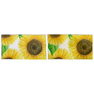 Sunflowers watercolor pillowcase