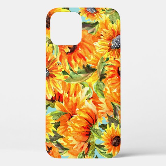 Sunflowers Watercolor: Seamless Illustration Case-Mate iPhone Case (Back)
