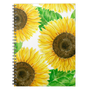 Sunflowers watercolor spiral notebook