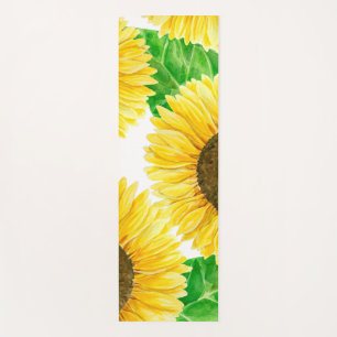 Sunflowers watercolor yoga mat