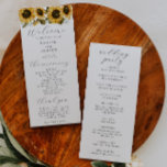 Sunflowers Wedding Ceremony Program Programme<br><div class="desc">Rustic wedding program featuring watercolor illustration of yellow sunflowers with baby's breath. All the wedding ceremony information and the wedding party's name listed on this program.</div>