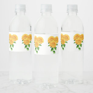 Sunflowers Wedding Floral Party County Flowers Water Bottle Label