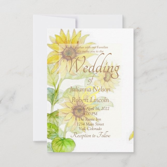 Sunflowers wedding Invitation (Front)