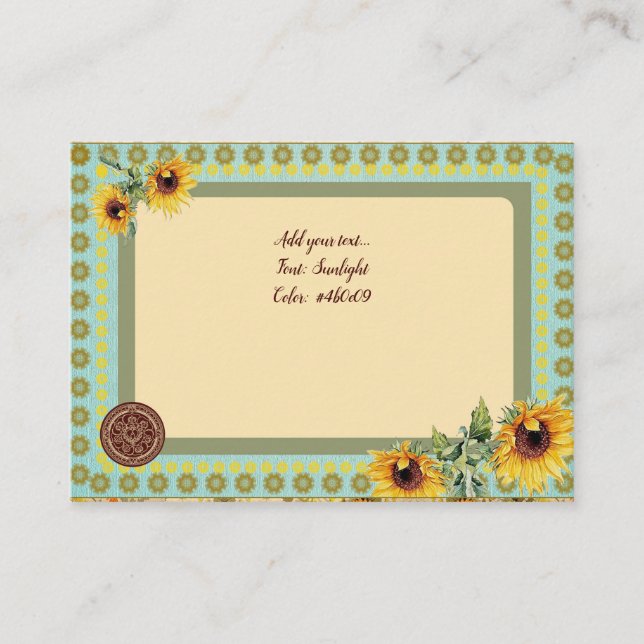 SUNFLOWERS - Wedding Invitation Cards (Front)