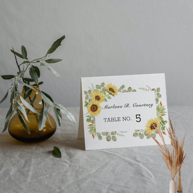 Sunflowers Wedding Place Card (Creator Uploaded)