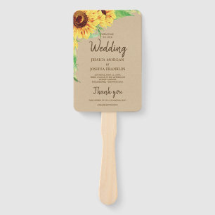 Sunflowers Wedding Program Fan