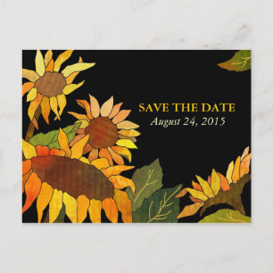 Sunflowers: Wedding Save the Date Postcards
