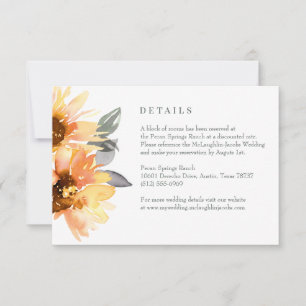 Sunflowers & Wildflowers Wedding Details Card