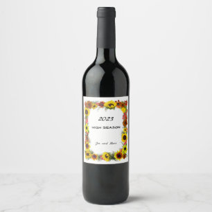 Sunflowers Wine Labels