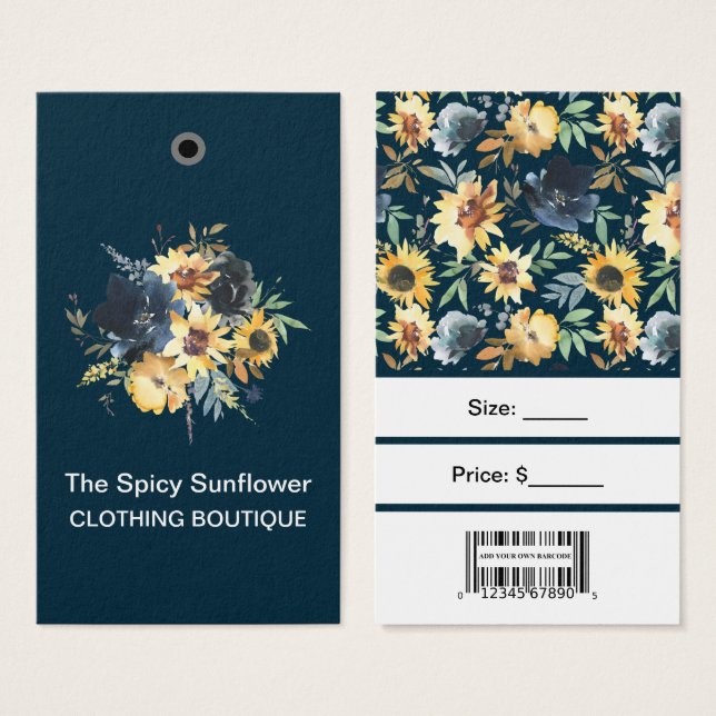 Sunflowers with Bar Code Price Tags  (Front & Back)
