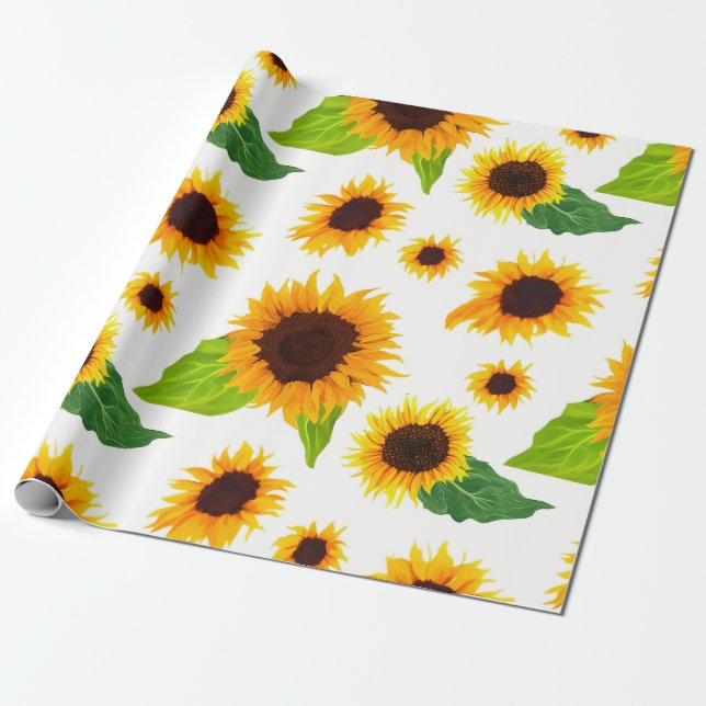 Sunflowers Wrapping Paper (Unrolled)