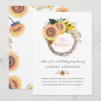 Sunflowers Wreath Rustic Fall Birthday Party