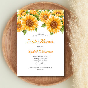 Sunflowers Yellow Floral Rustic Bridal Shower Invitation