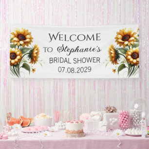 Sunflowers Yellow Flowers Rustic Bridal Shower Banner