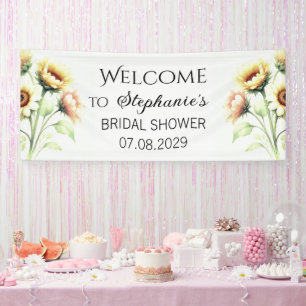 Sunflowers Yellow Flowers Rustic Bridal Shower Banner