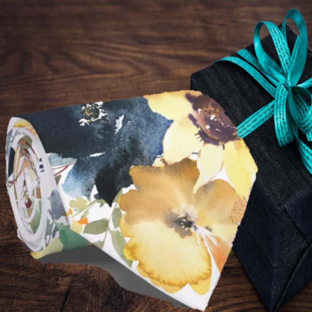 Sunflowers Yellow Navy Blue Flower Floral Neck Tie (Creator Uploaded)