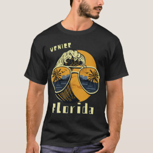 Sunglass Florida Venice Palm trees Beach Ocean  T-Shirt