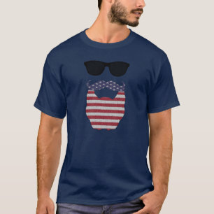 Sunglasses and Beard American Flag T-Shirt