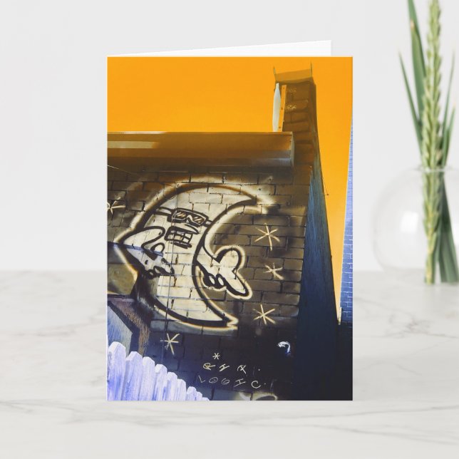sunglasses at night moon holiday card (Front)