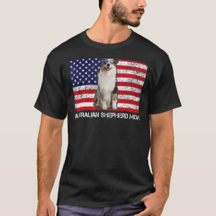 Sunglasses Australian Shepherd Mum Flag American U T-Shirt