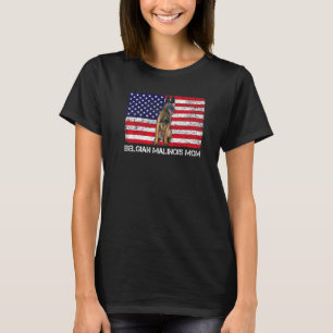 Sunglasses Belgian Malinois Mom Flag American Usa  T-Shirt