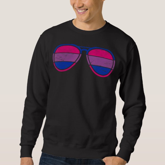 Sunglasses Bisexuality Flag Bi Pride Lgbt Equality Sweatshirt (Front)