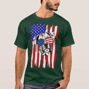 Sunglasses Boxer Dog American USA 4th Of July T-Shirt