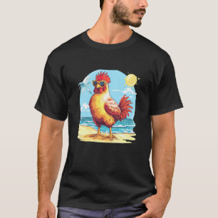 Sunglasses Chicken on the Beach Costume for Boys a T-Shirt
