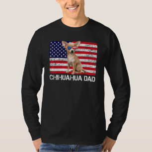 Sunglasses Chihuahua Dad Flag American Usa Dog T-Shirt