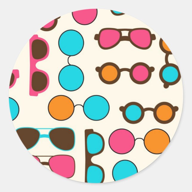 Sunglasses Classic Round Sticker (Front)