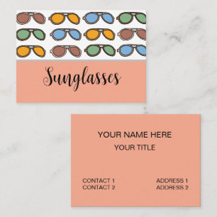Sunglasses Colourful Summer Sunglasses Business Card