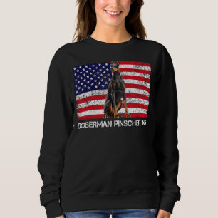 Sunglasses Doberman Pinscher Dad Flag American Usa Sweatshirt