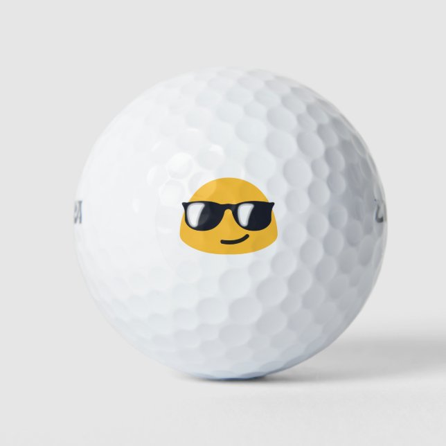 Sunglasses Emoji Golf Balls (Front)