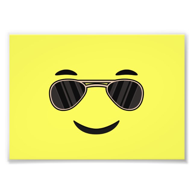 Sunglasses Emoji Photo Print (Front)