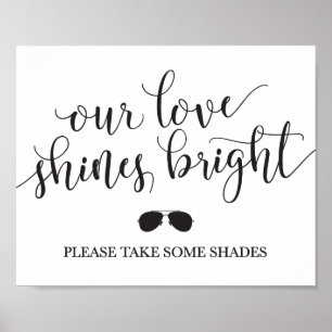 Sunglasses Favours Sign - Our Love Shines Bright