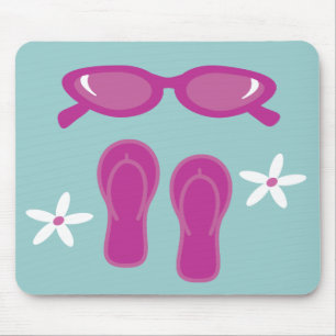 Sunglasses & Flip Flops Customisable Mouse Pad