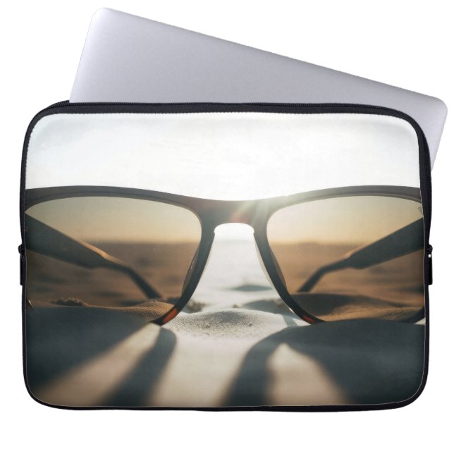Sunglasses on Sand Laptop Sleeve (Front)