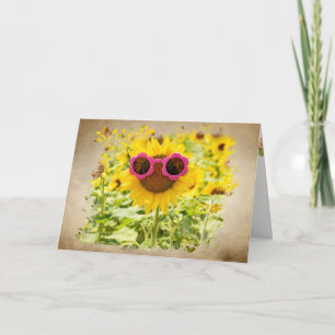 Sunglasses on Sunflower  Card