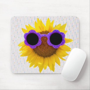 Sunglasses On Sunflower Mouse Pad