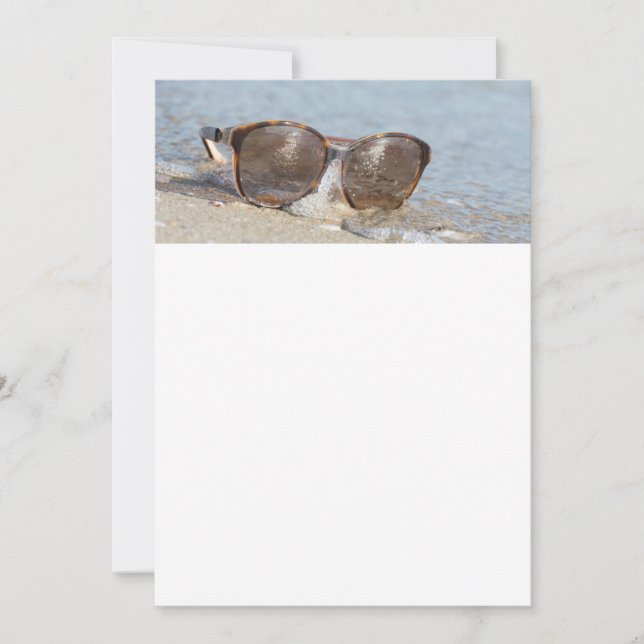 Sunglasses on the beach invitation (Front)