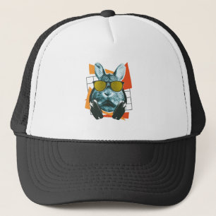 Sunglasses Rabbit Design Trucker Hat