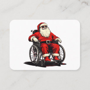 Sunglasses Santa Claus in Wheelchair for Funny Fes Business Card