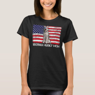 Sunglasses Siberian Husky Mum Flag American Usa Do T-Shirt