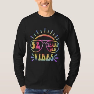 Sunglasses Summer Vibes Tie Dye 52nd Birthday Men  T-Shirt