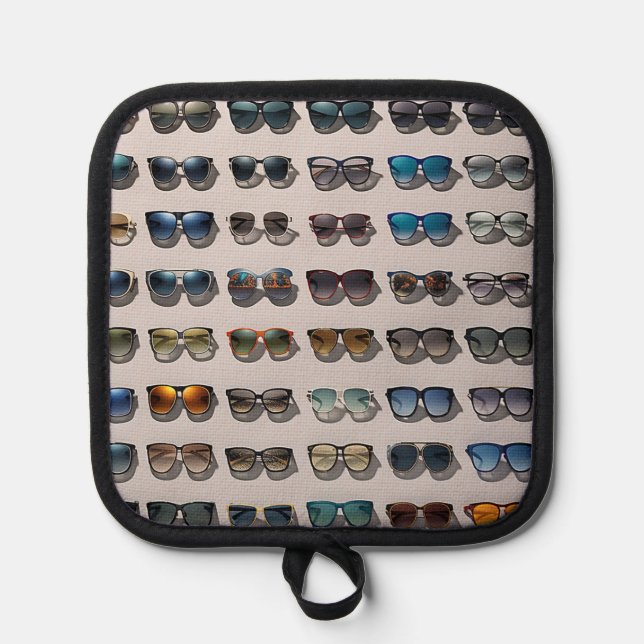 Sunglasses themed kitchen accessory gift pot holder (Front)