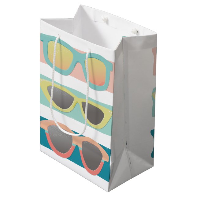 Sunglasses Trio Coral Medium Gift Bag (Front Angled)